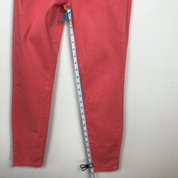 Current Elliott The Stiletto Faded Wagon Coral Red Jeans Skinny Ankle Crop 26 - Picture 10 of 15